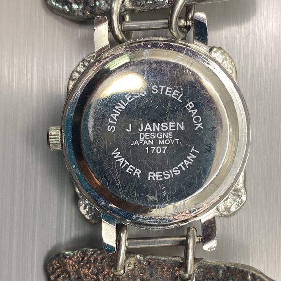 Rare Vintage J Jansen Watch Women Silver / Gold Tone Art Handmade 7.75 - 6.25" - Picture 10 of 16